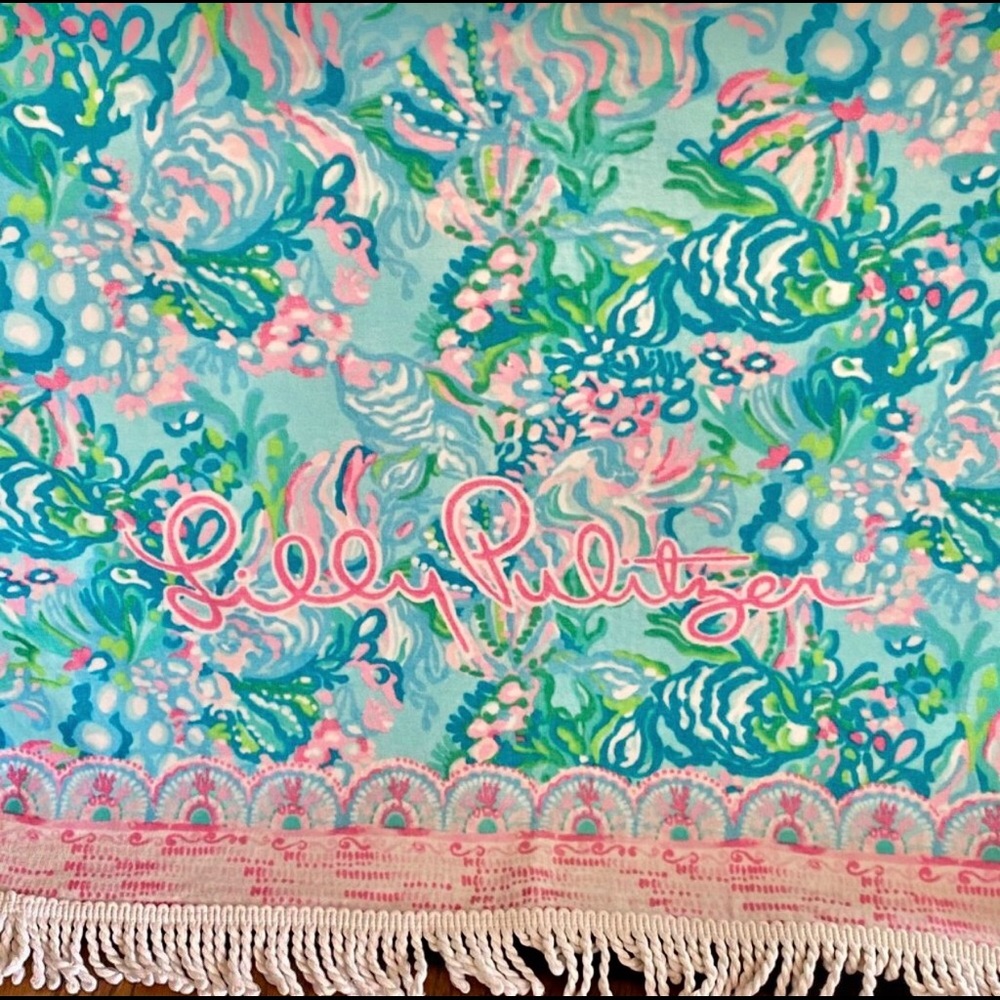 NWT Lilly Pulitzer Aqua La Vista Towel Blanket